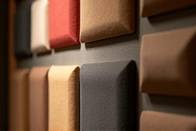 Close-up view of professionally installed acoustic panels on a studio wall